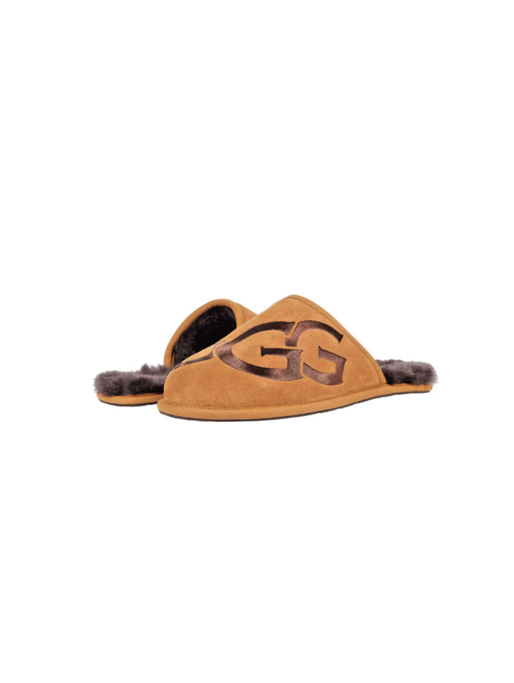 UGG SCUFF LOGO MEN SLIPPERS SHOES SUEDE CHESTNUT SHEEPSKIN US 10 /UK 9 /EU 43